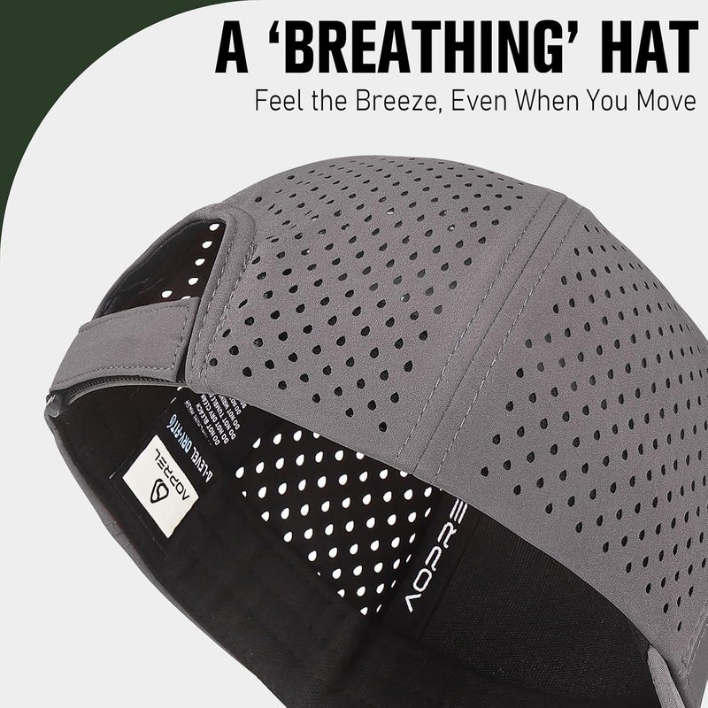 AOPREL Baseball Cap Breathable Mesh Golf Hat Quick Dry Adjustable Baseball Hats for Men and Women Sport Running Workout - Image 3